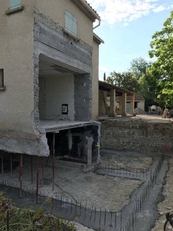 rénovation  et extension en sous sol d'une maison individuelle dans les Bouches du Rhône